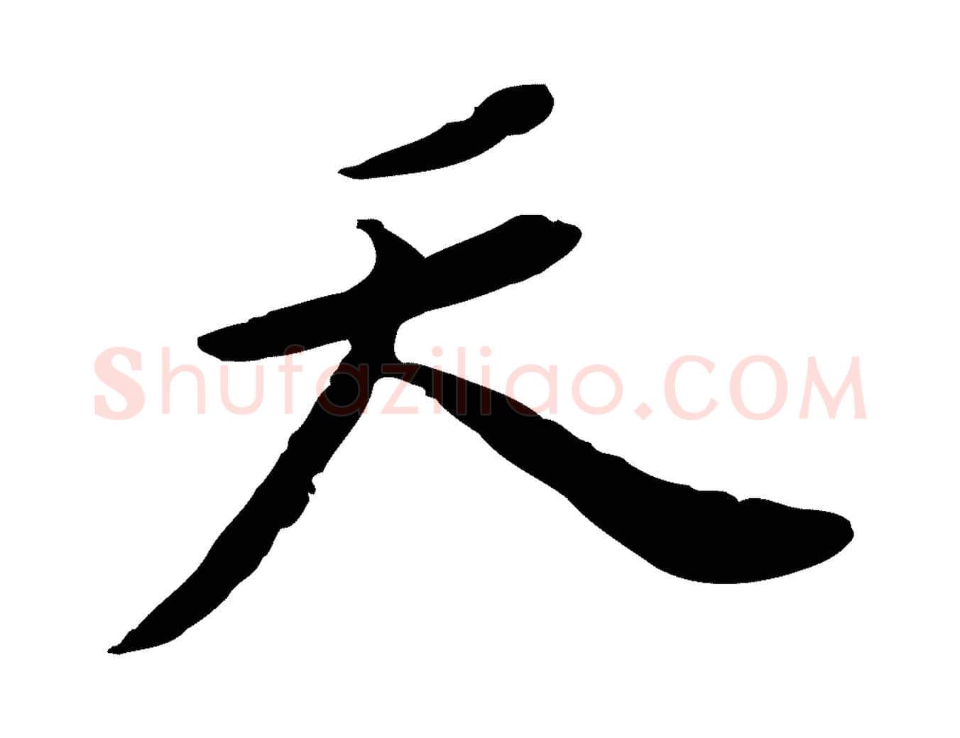天毛笔行书写法,摘自明代董其昌跋孝经