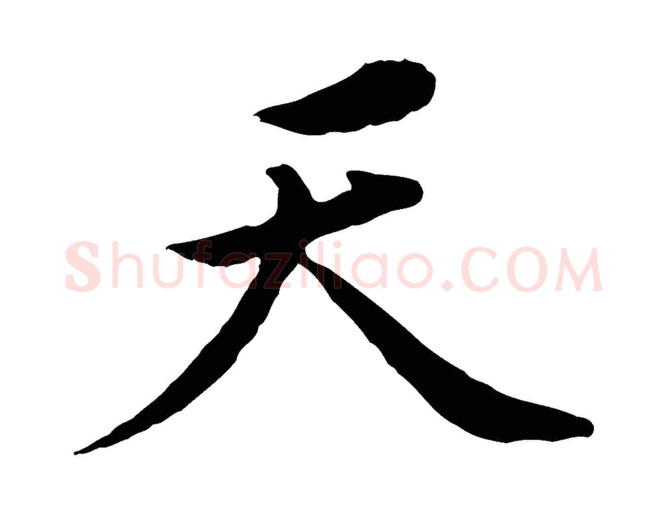 天毛笔行书写法,摘自明代董其昌跋孝经