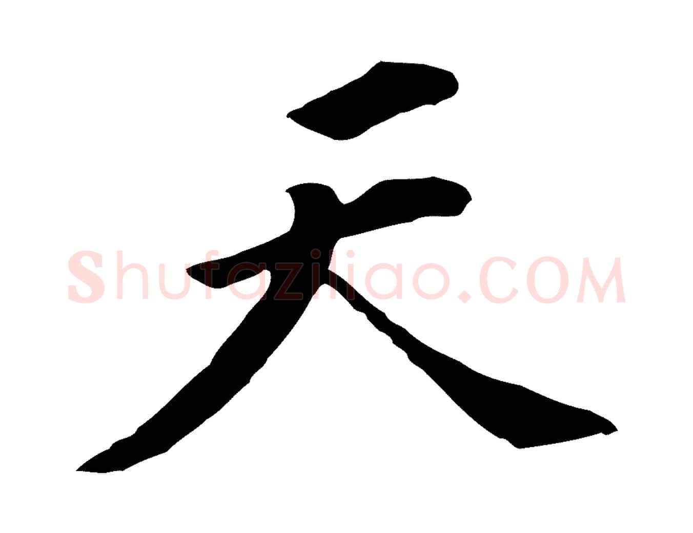 天毛笔行书写法,摘自明代董其昌跋孝经