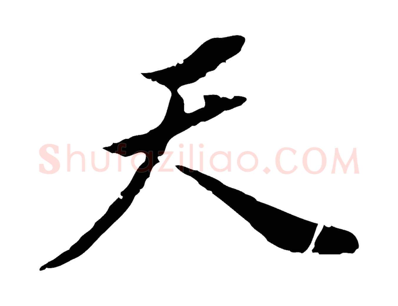 天毛笔行书写法,摘自明代董其昌跋孝经