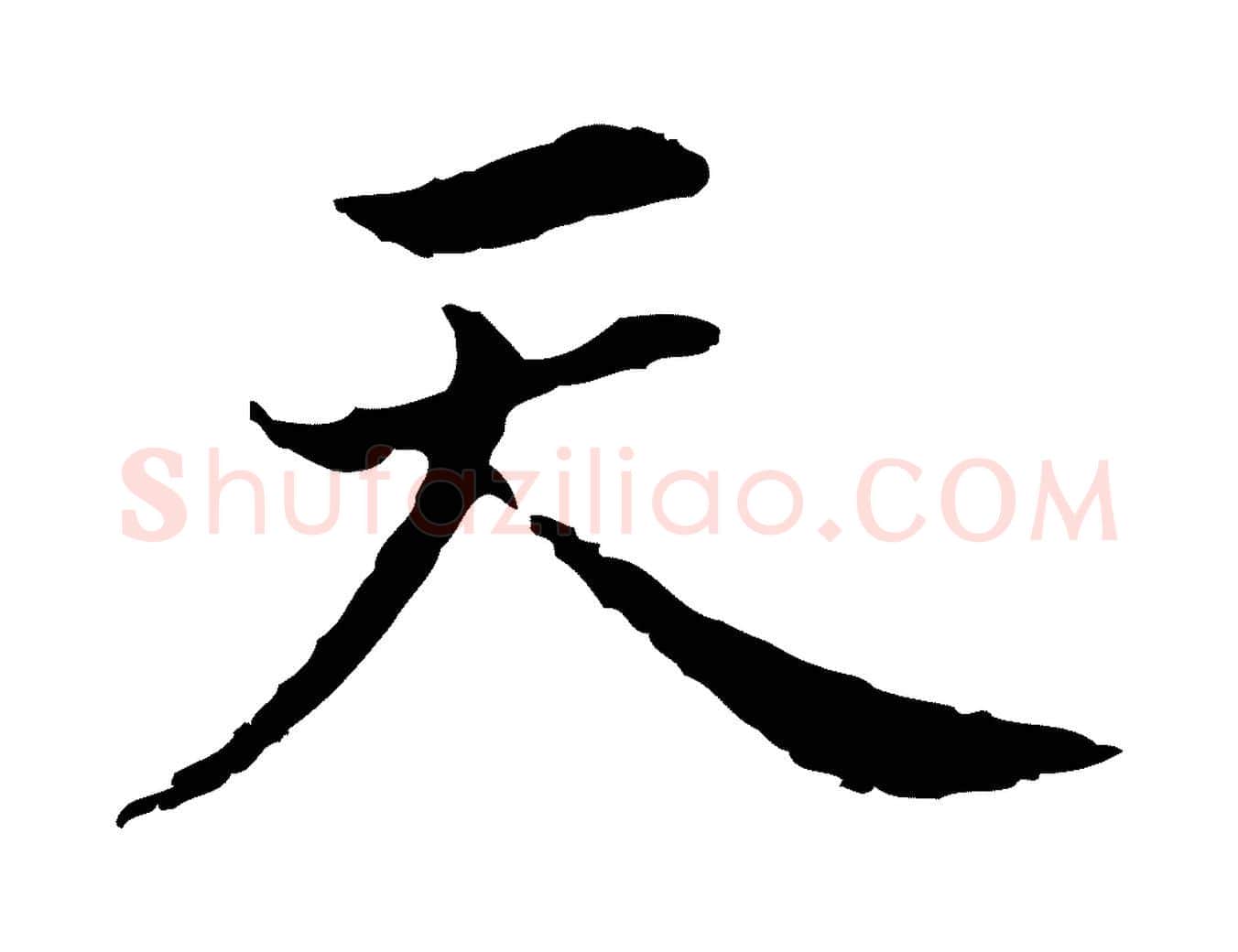 天毛笔行书写法,摘自明代董其昌跋孝经
