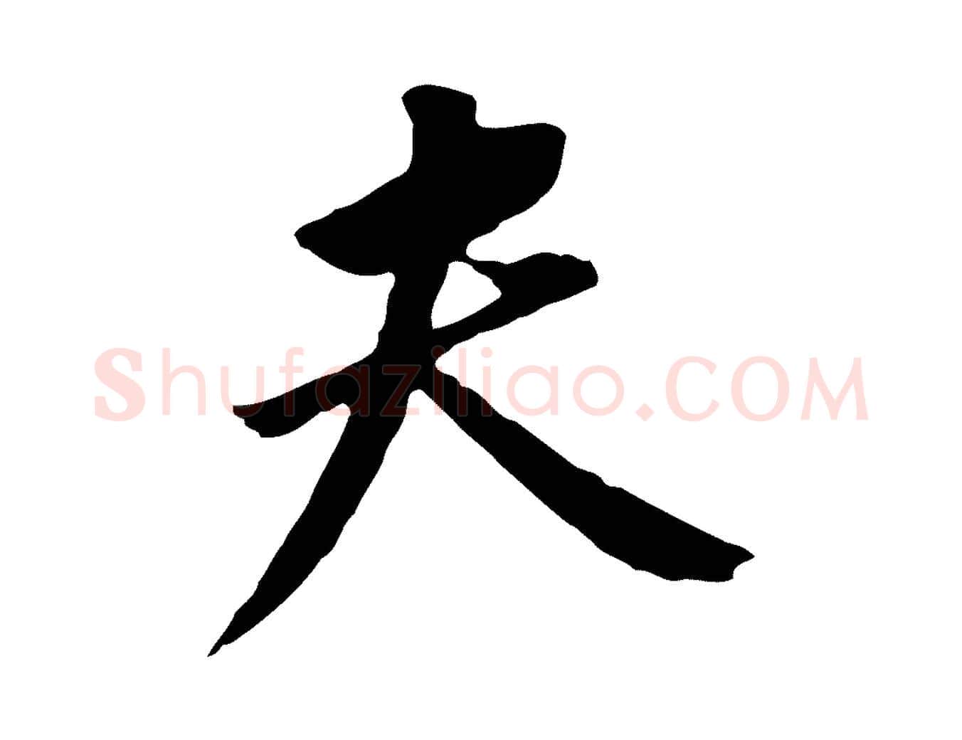 夫毛笔行书写法,摘自明代董其昌跋孝经