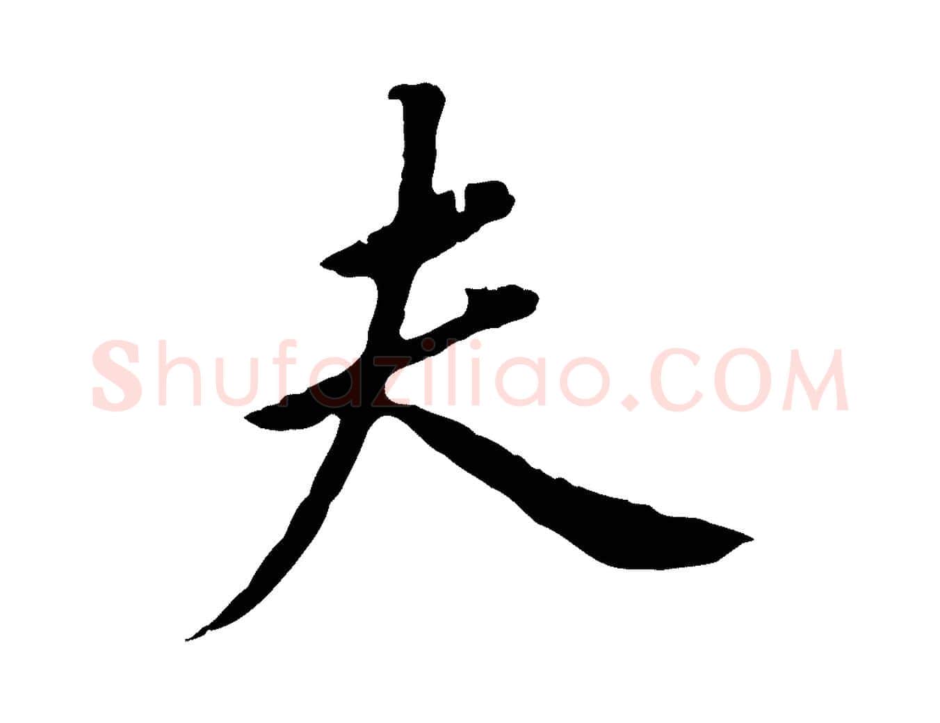夫毛笔行书写法,摘自明代董其昌跋孝经