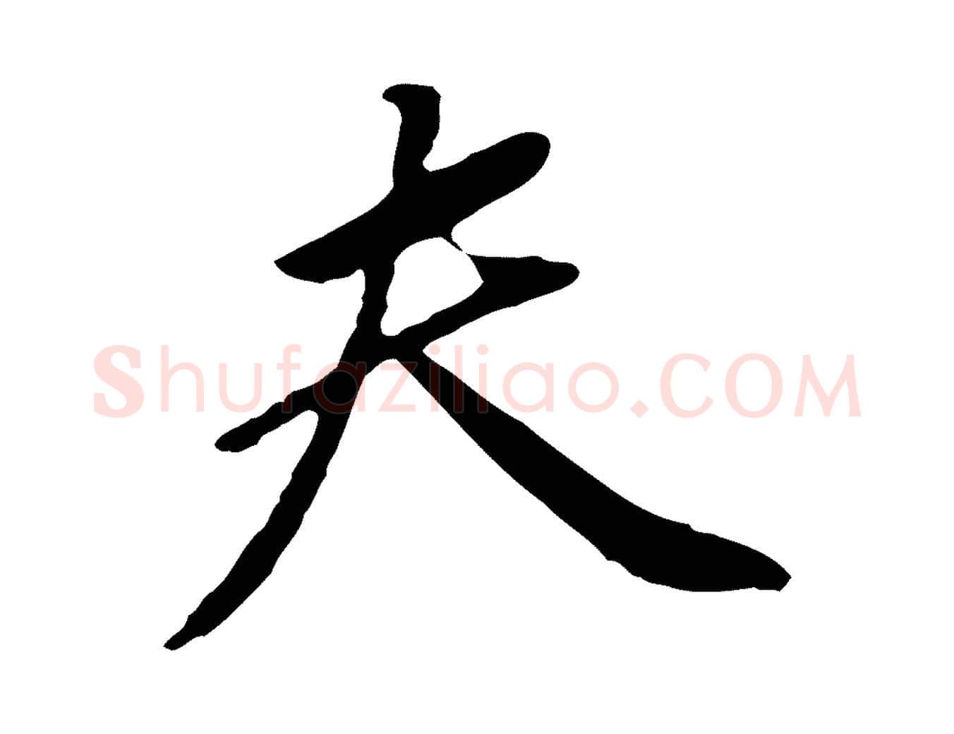 夫毛笔行书写法,摘自明代董其昌跋孝经
