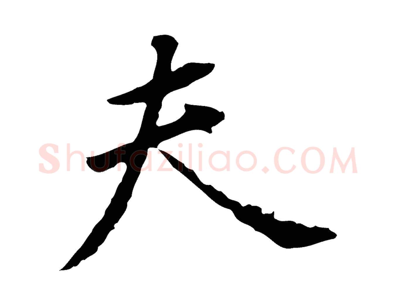 夫毛笔行书写法,摘自明代董其昌跋孝经
