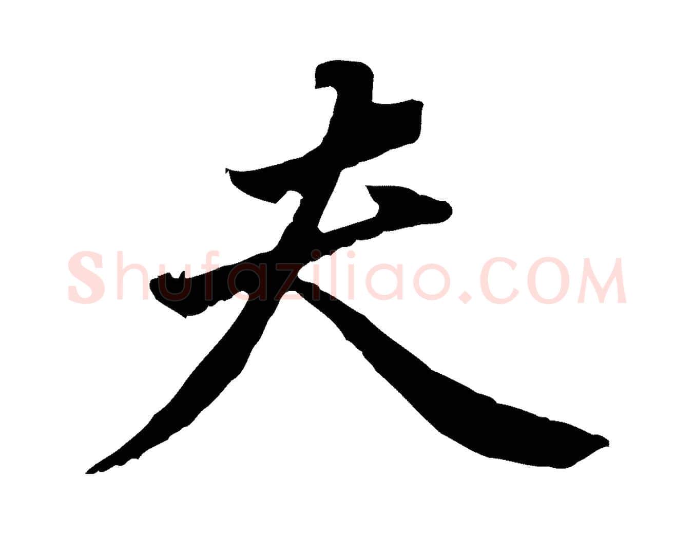 夫毛笔行书写法,摘自明代董其昌跋孝经