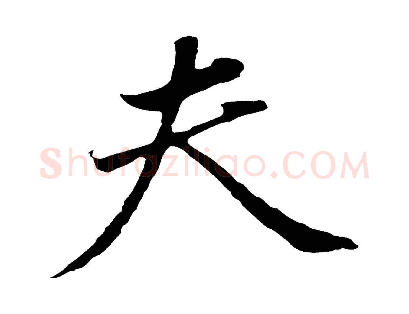 夫毛笔行书写法,摘自明代董其昌跋孝经