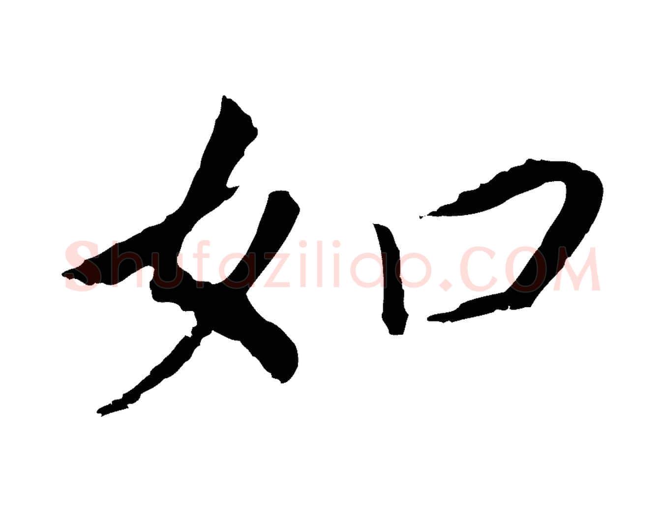 如毛笔行书写法,摘自明代董其昌跋孝经