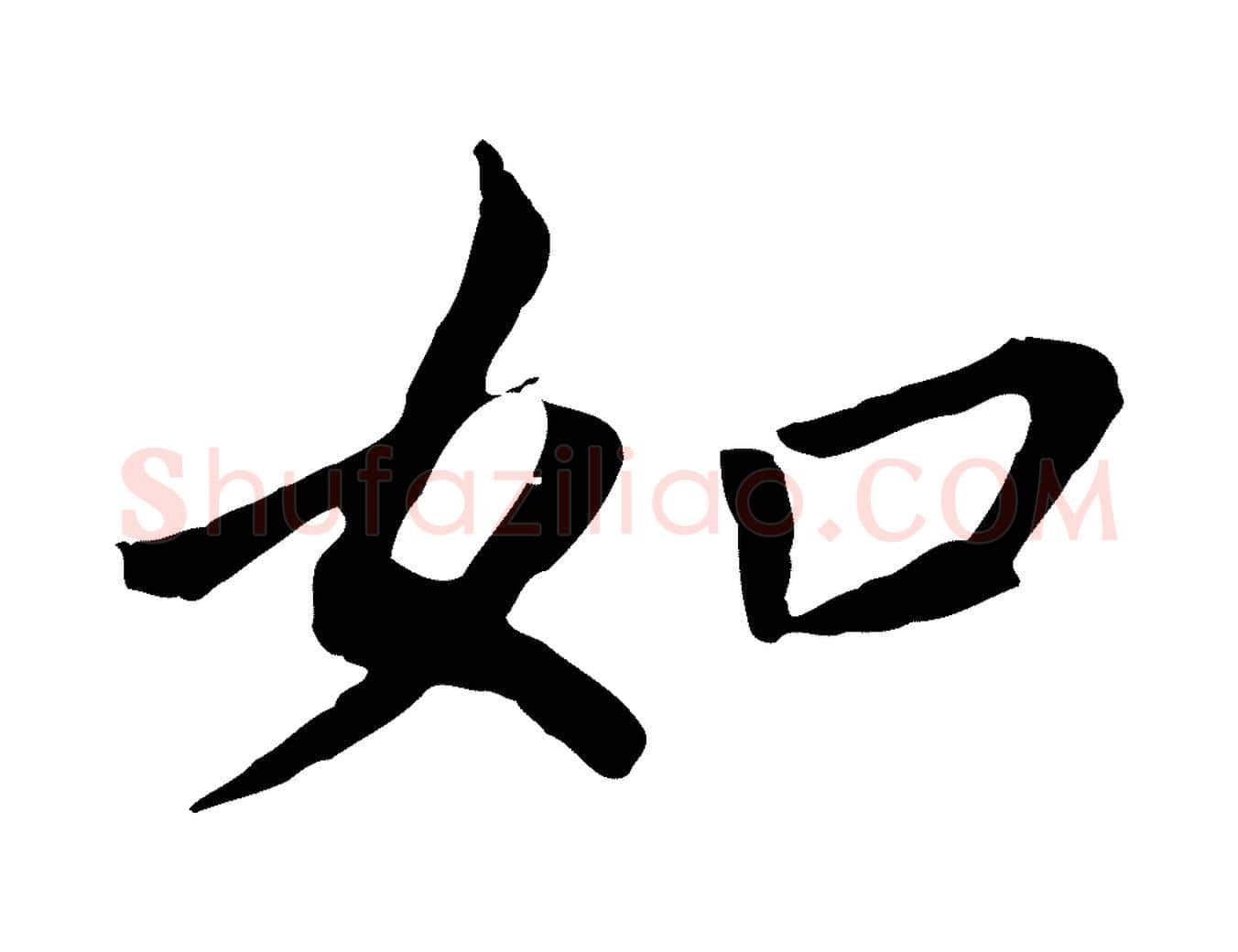 如毛笔行书写法,摘自明代董其昌跋孝经