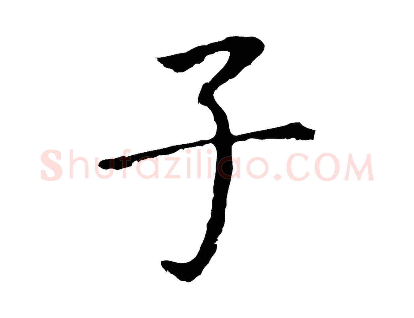 子毛笔行书写法,摘自明代董其昌跋孝经