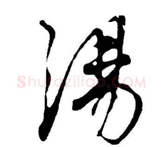 湯字董其昌毛笔行书书法写法,摘自邵康节先生自署无名公传