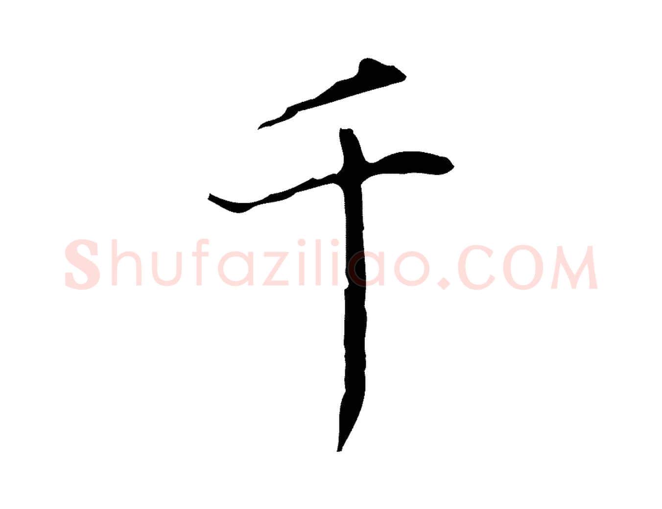千毛笔行书写法,摘自清代高宗跋临锺繇千字文