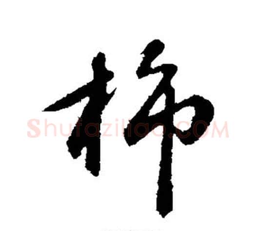 柿字赵雍毛笔行书书法写法,摘自赵雍毛笔行书书法作品