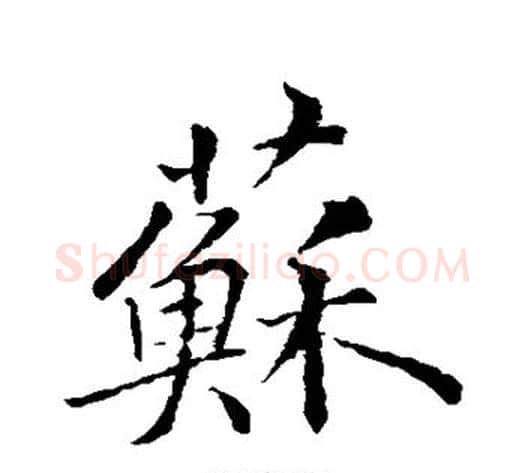 苏字苏轼毛笔行书书法写法,摘自苏轼毛笔行书书法作品