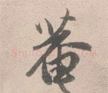 菴字赵孟頫毛笔行书写法,摘自灵隐大川济禅师塔铭