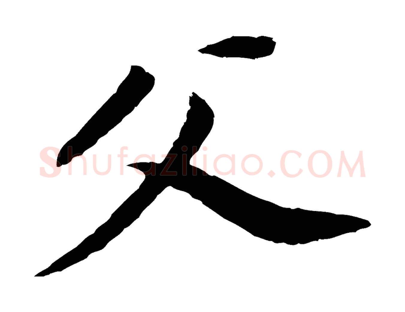 父毛笔行书写法,摘自明代董其昌跋孝经