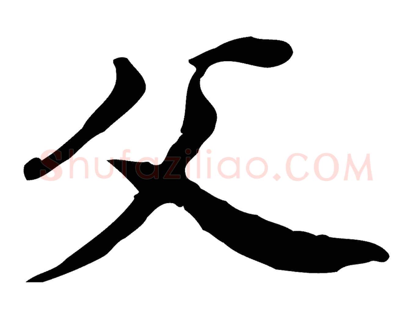 父毛笔行书写法,摘自明代董其昌跋孝经