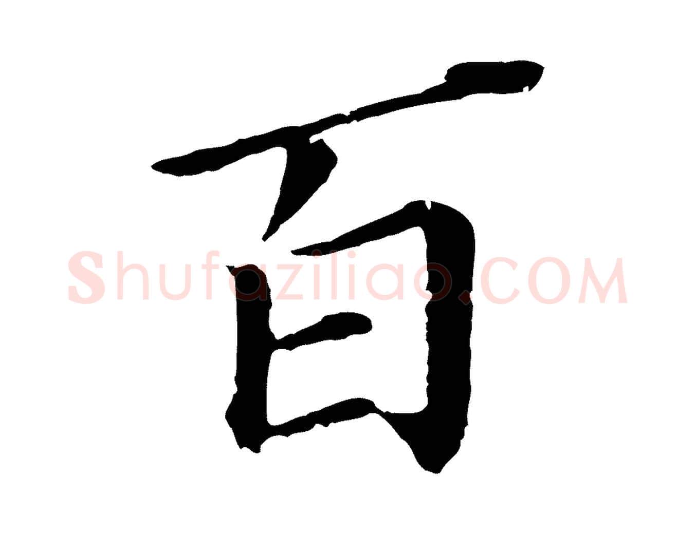 百毛笔行书写法,摘自明代董其昌跋孝经