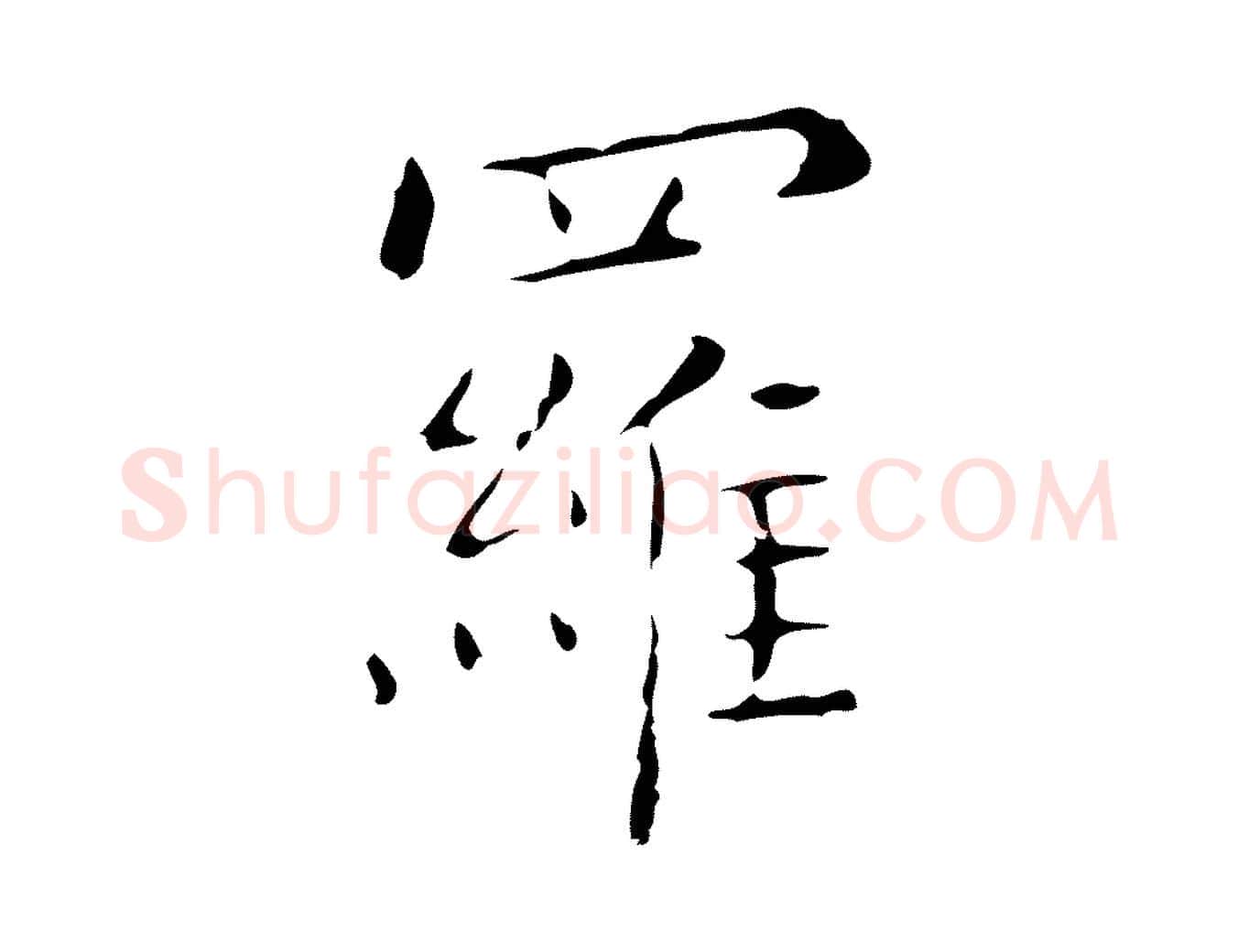 羅毛笔行楷写法,摘自明代祝允明刘基诗