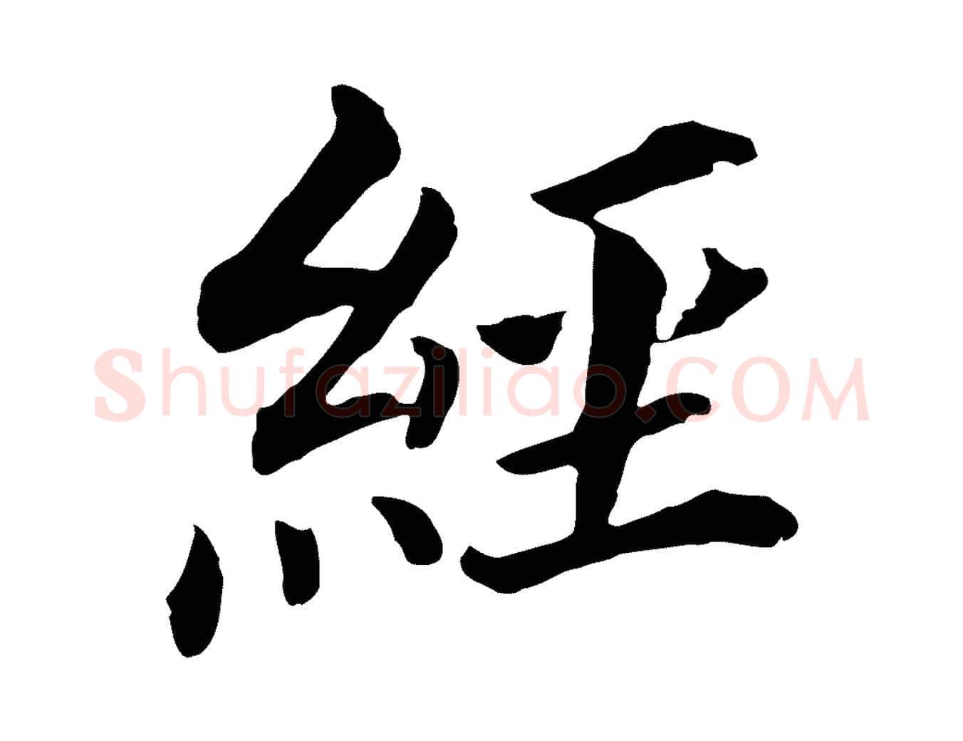 經毛笔行书写法,摘自明代董其昌跋孝经