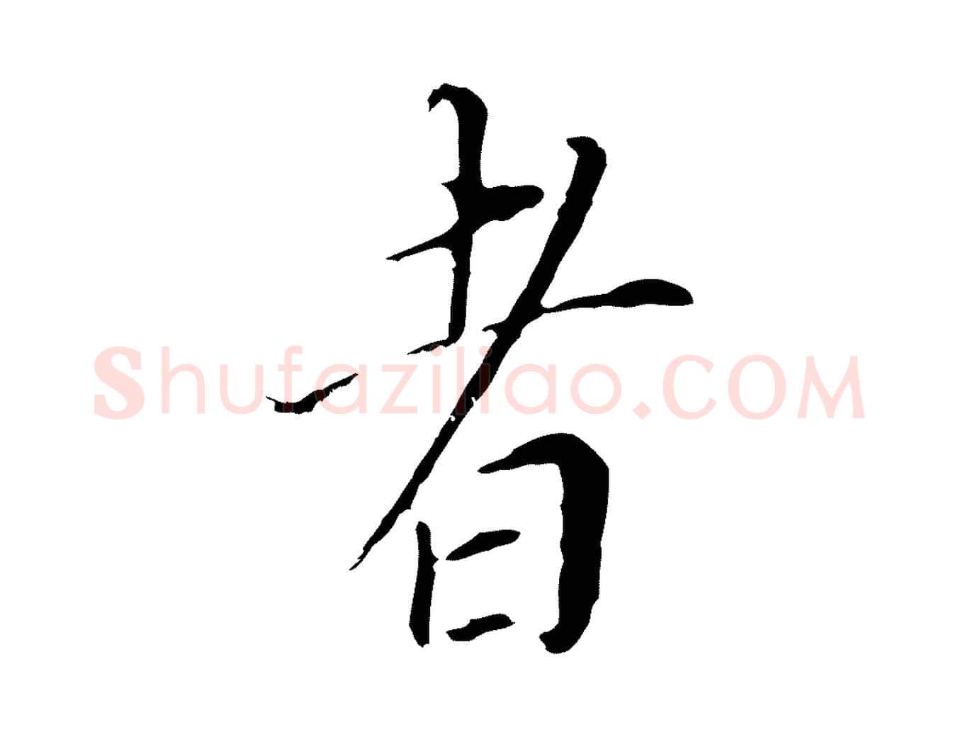 者毛笔行书写法,摘自明代董其昌跋孝经