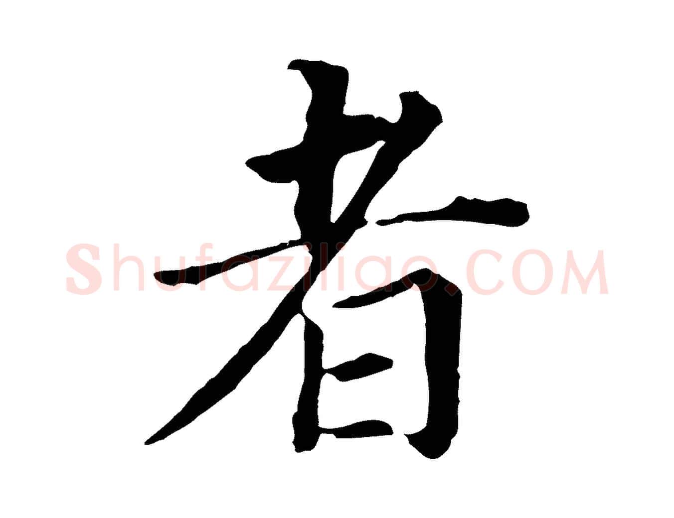 者毛笔行书写法,摘自明代董其昌跋孝经