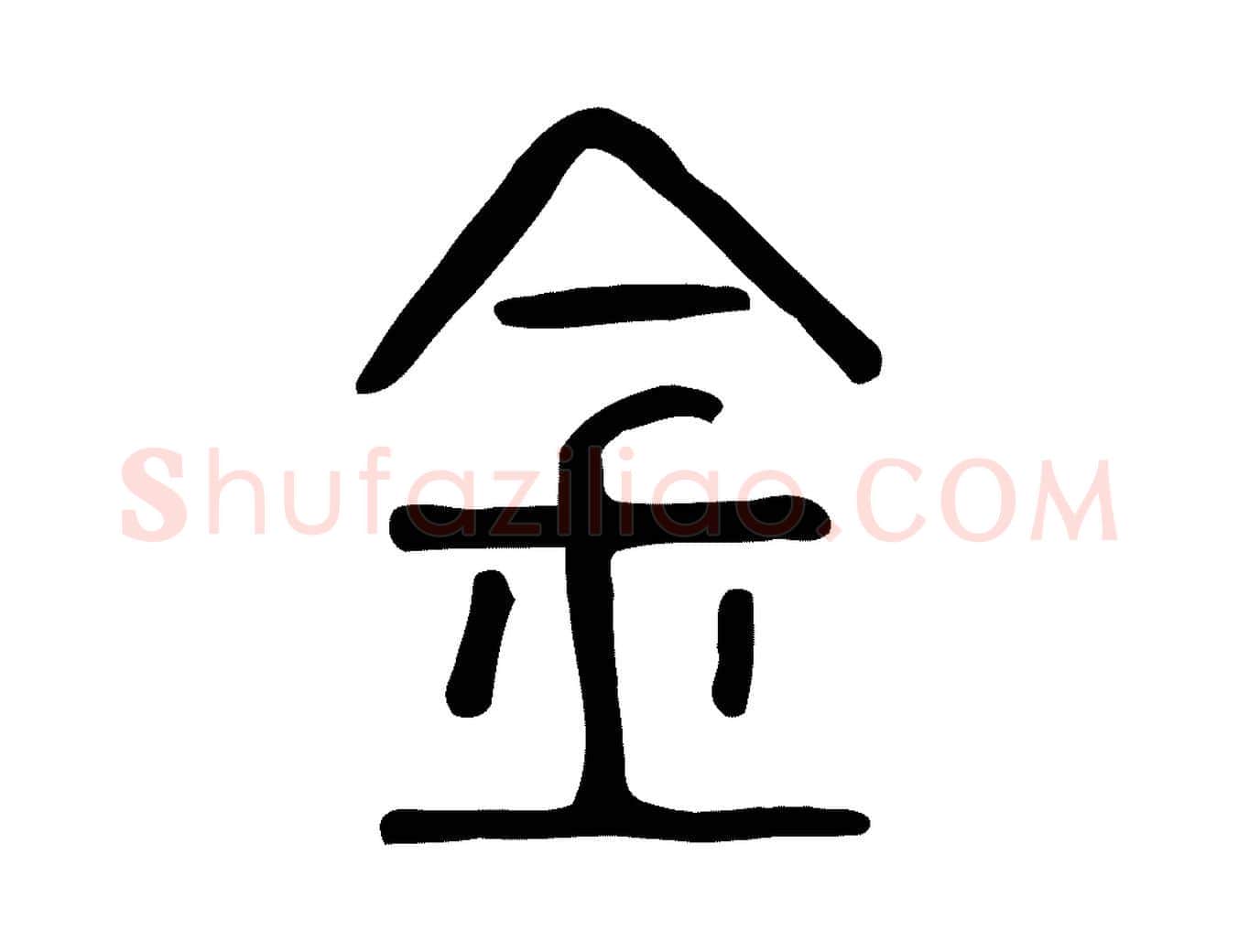 金毛笔行楷写法,摘自东汉许慎说文解字