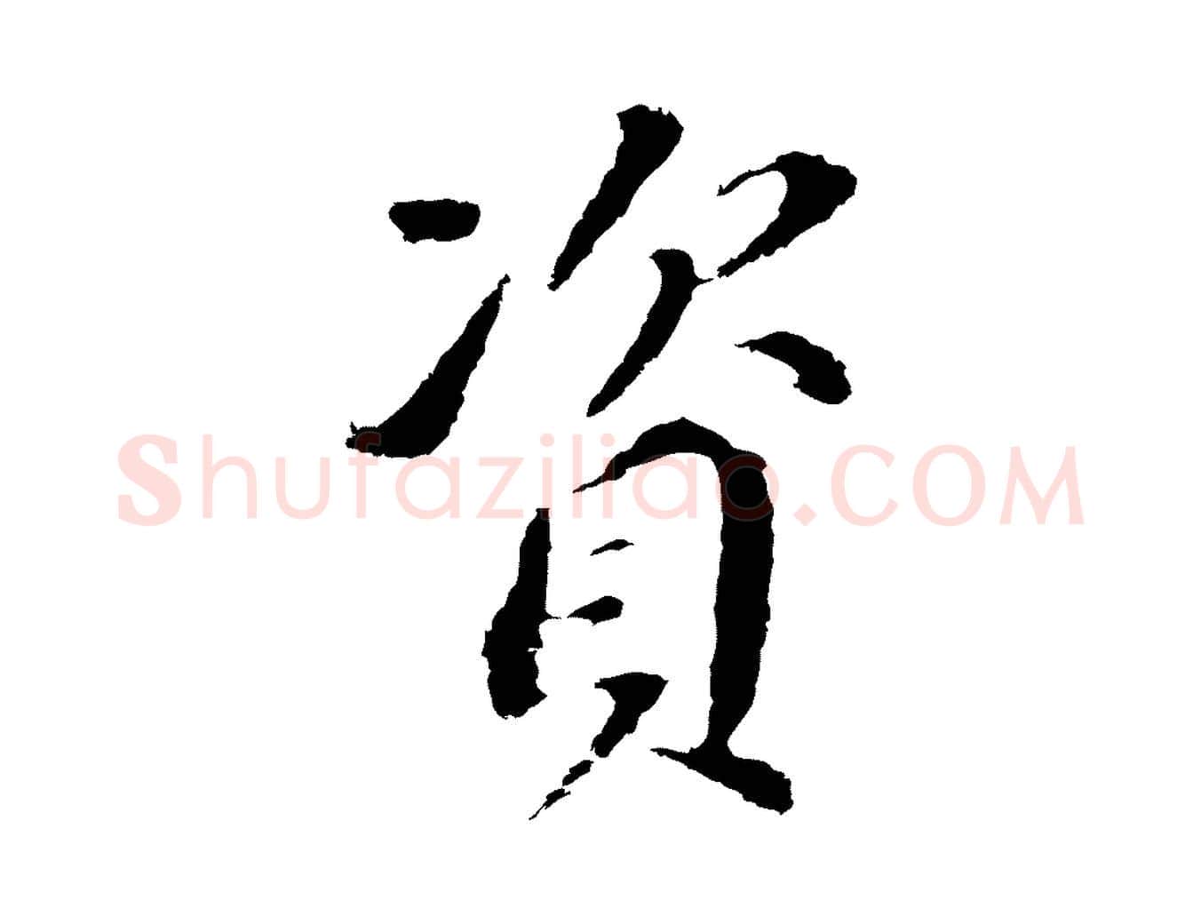 資毛笔行书写法,摘自明代董其昌跋孝经