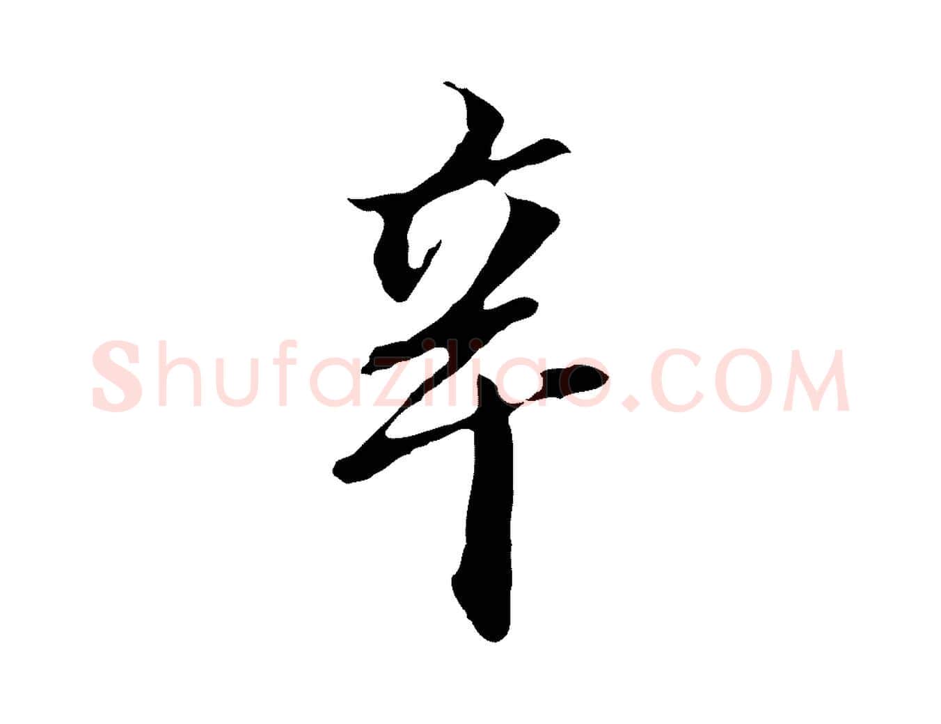 辛毛笔行书写法,摘自明代董其昌跋孝经