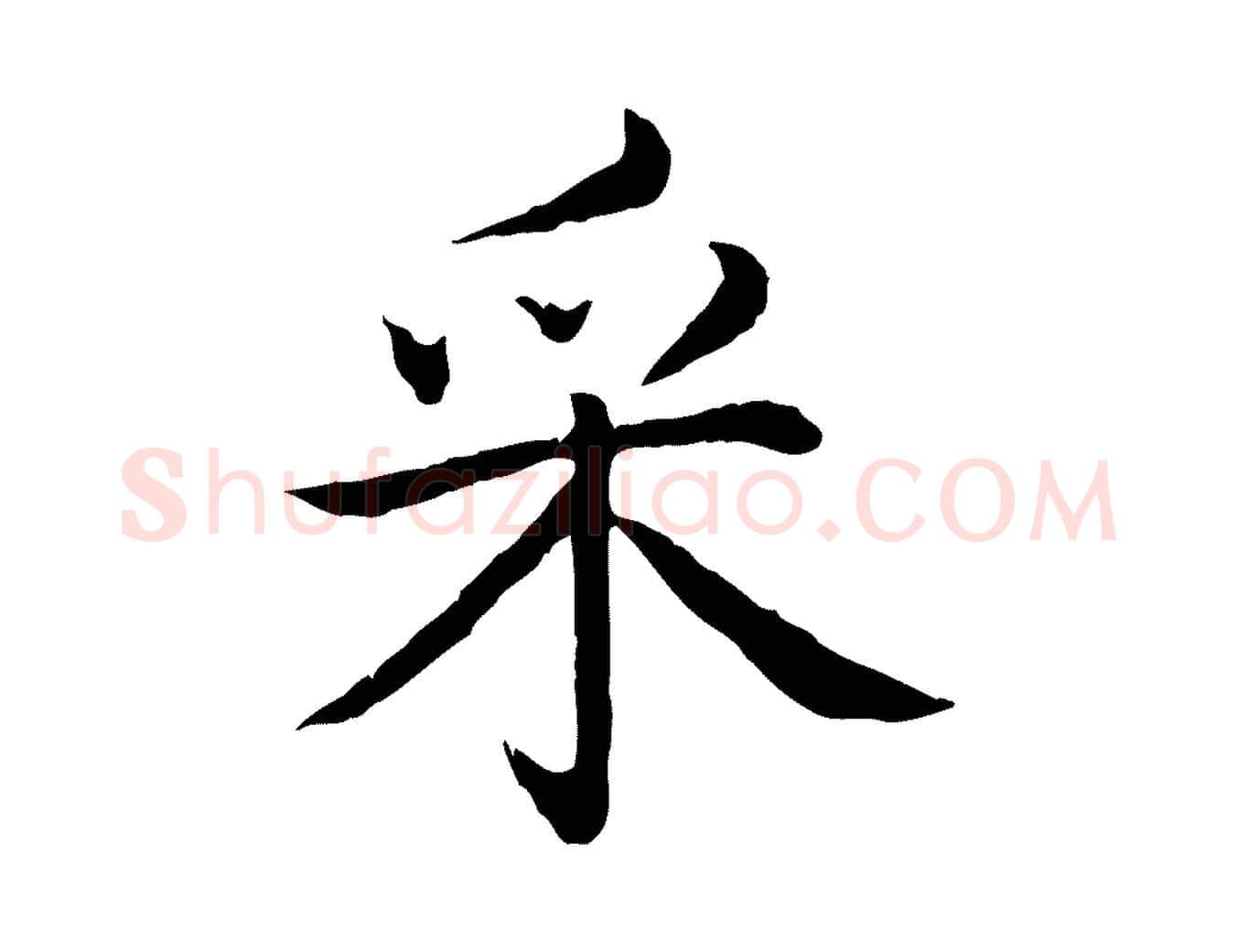 采毛笔行书写法,摘自清代高宗跋袁生帖
