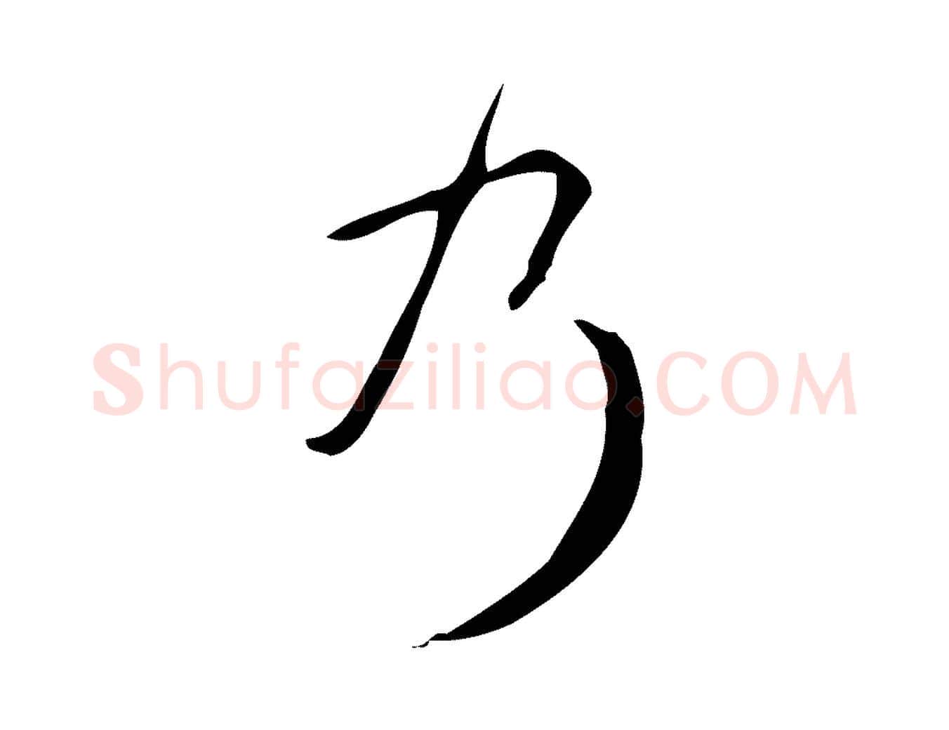 乃毛笔行书写法,摘自清代高宗跋褚遂良临兰亭序
