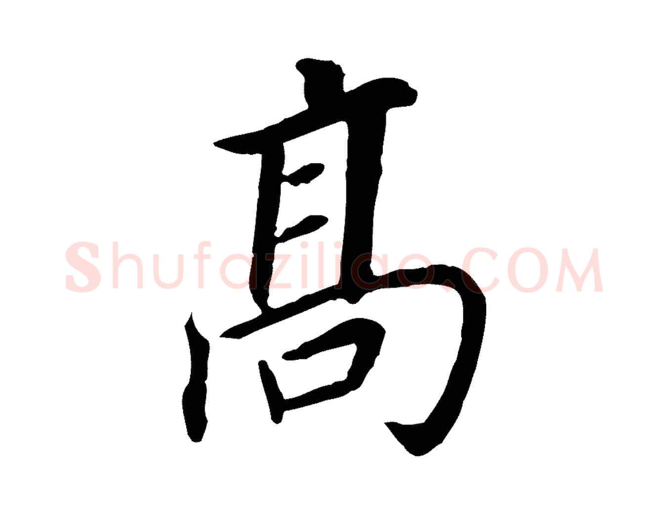 高毛笔行书写法,摘自明代董其昌跋孝经