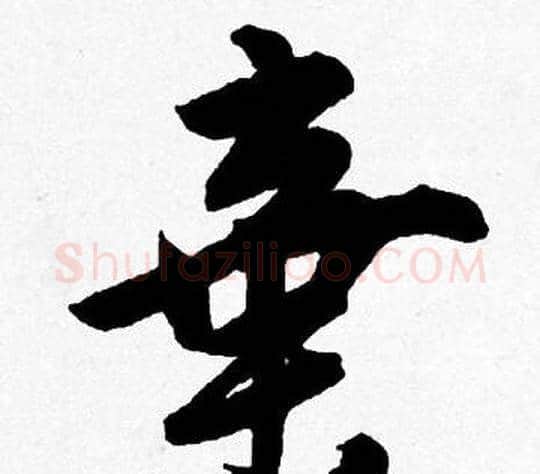 棄字唐寅毛笔行书书法写法,摘自唐寅毛笔行书书法作品