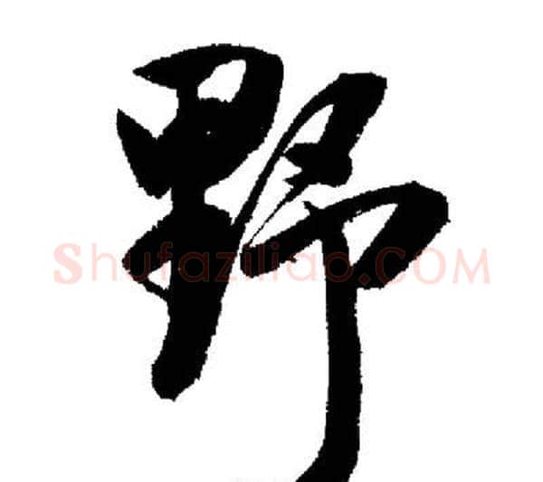 野字启功毛笔行书书法写法,摘自启功毛笔行书书法作品