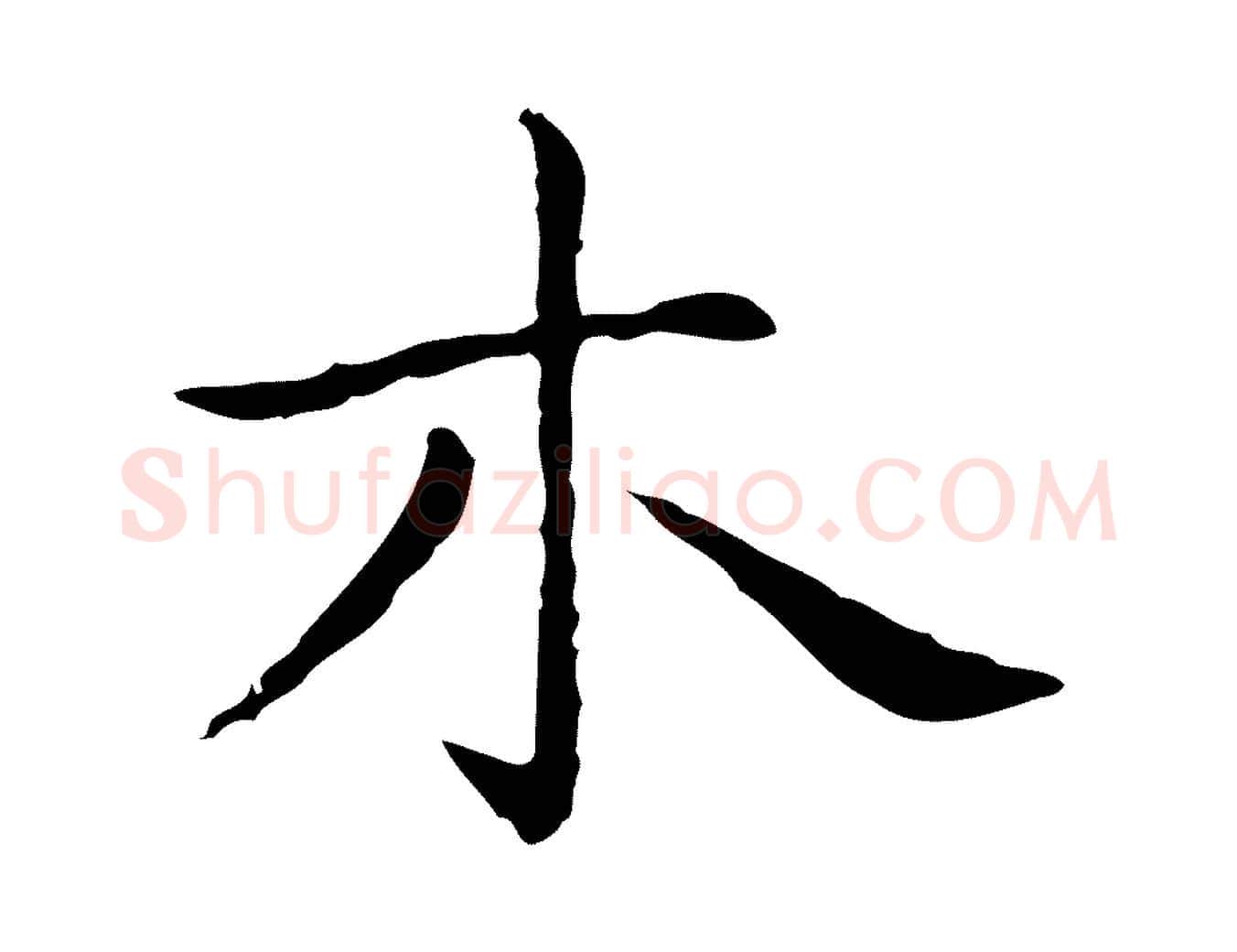 木毛笔行楷写法,摘自明代祝允明後赤壁赋