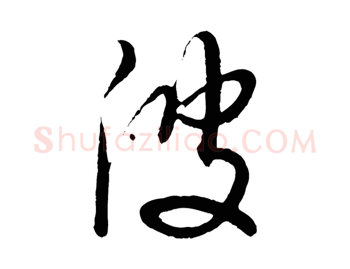 波毛笔行书写法,摘自明代董其昌跋次韵潜师