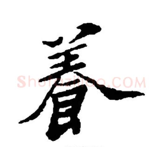 养字郑板桥毛笔行书书法写法,摘自郑板桥毛笔行书书法作品