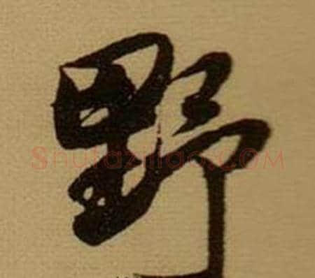 野字薛绍彭毛笔行书书法写法,摘自杂书卷
