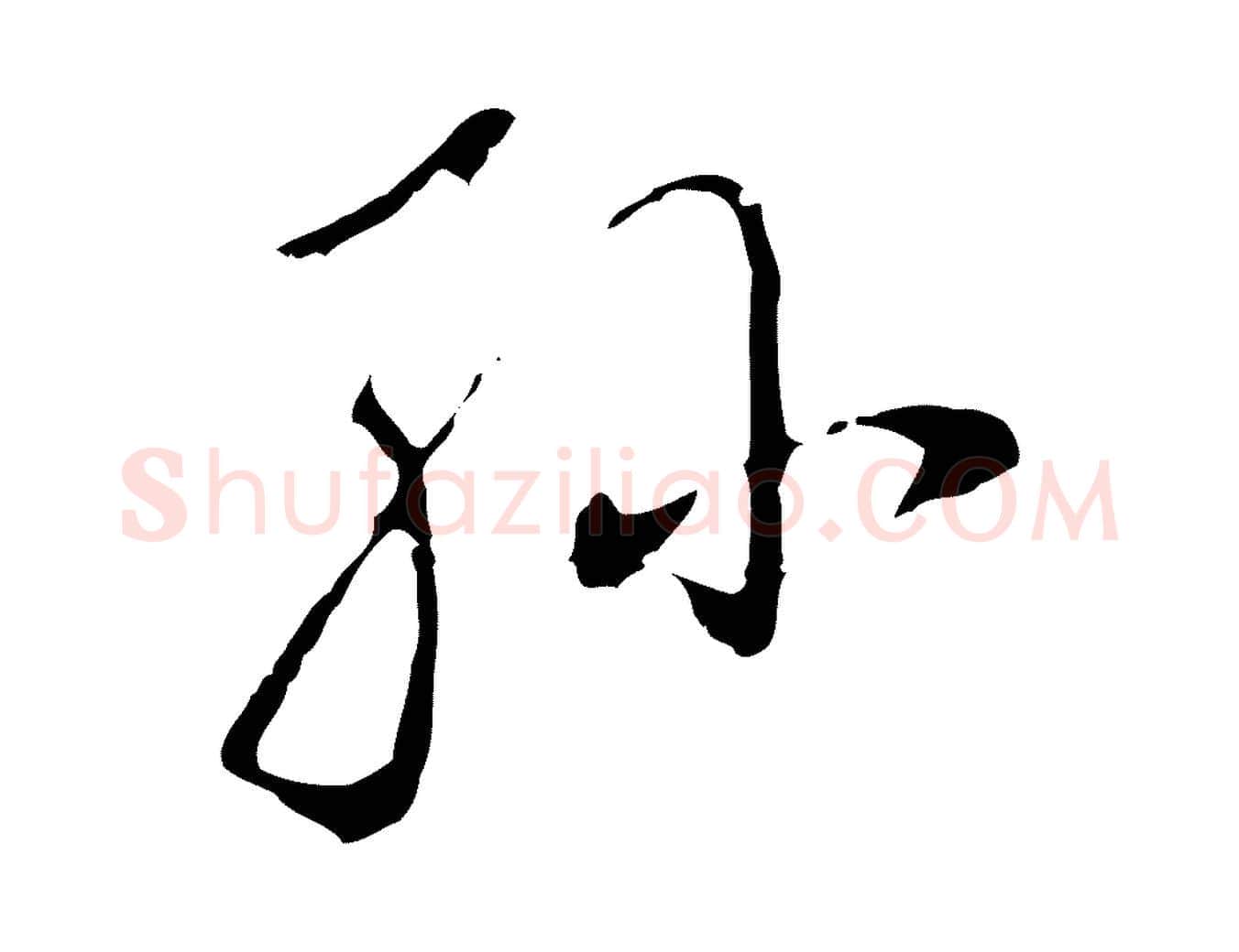 孫毛笔行书写法,摘自明代董其昌跋洛神赋十三行补