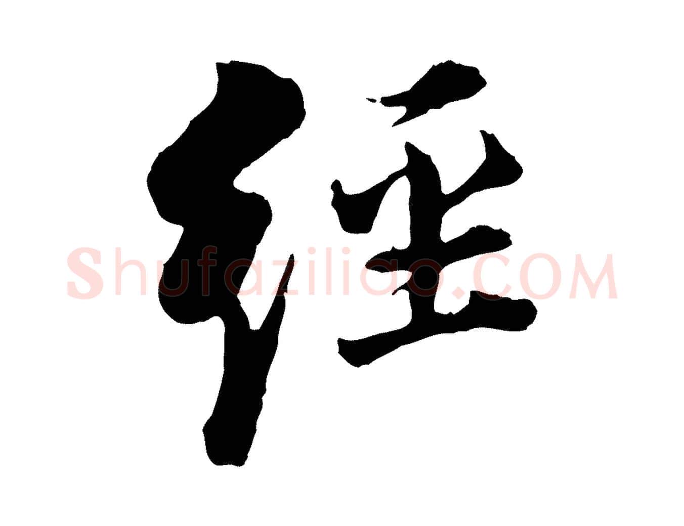 經毛笔行书写法,摘自明代董其昌跋洛神赋十三行补