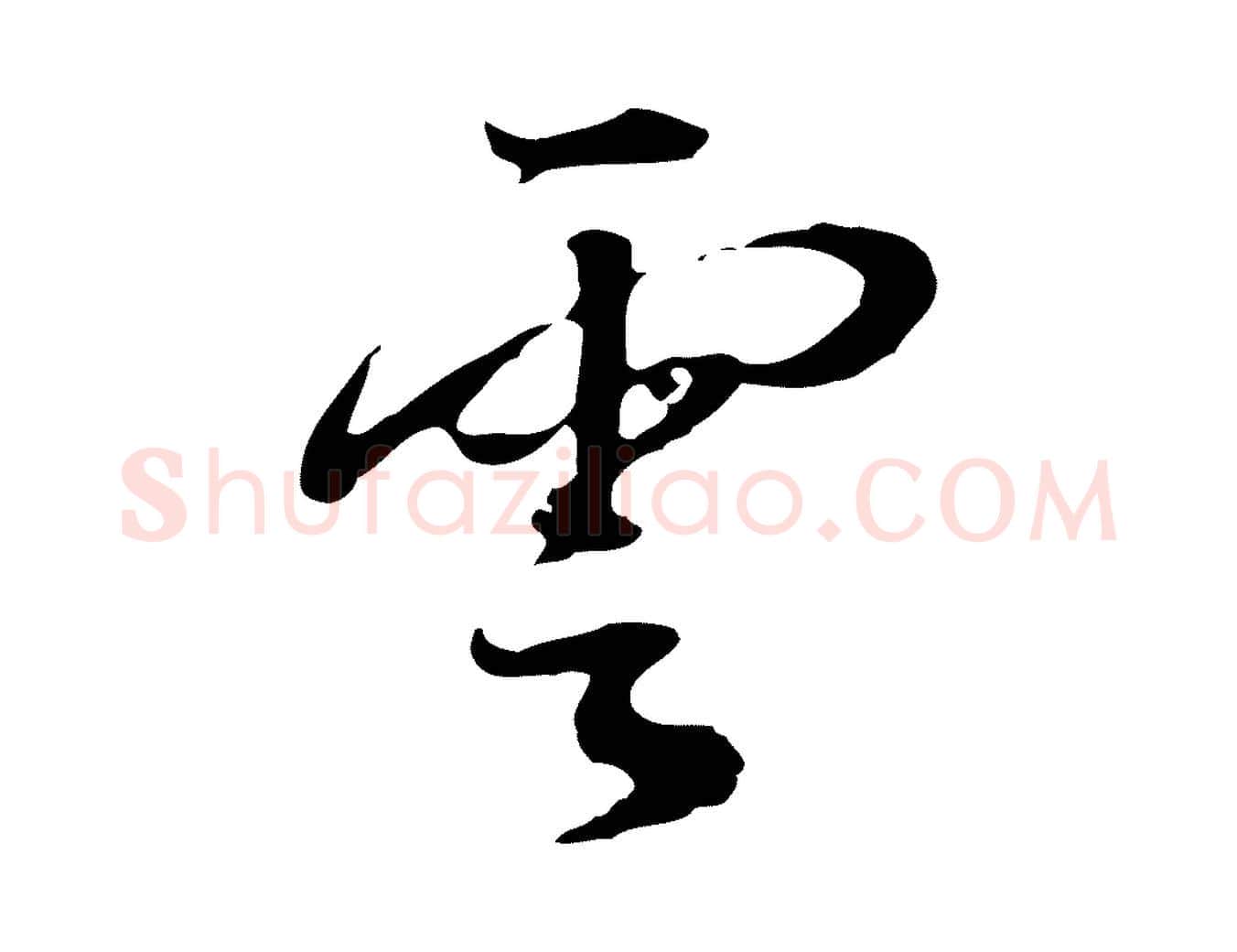 雲毛笔行书写法,摘自明代董其昌跋洛神赋十三行补