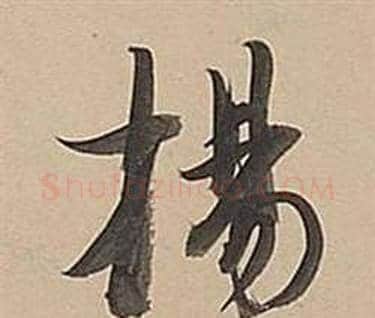 楊字董其昌毛笔行书书法写法,摘自武帝歌卷
