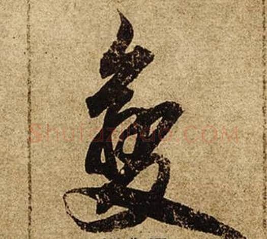 變字柯九思毛笔行书书法写法,摘自老人星赋