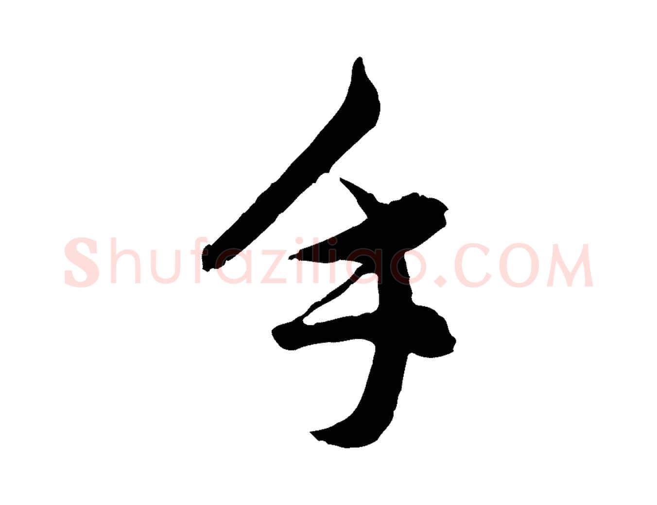 手毛笔行书写法,摘自明代董其昌跋瞻近帖