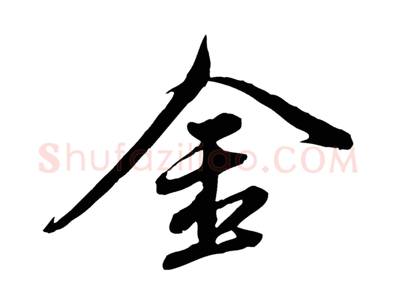 金毛笔行书写法,摘自明代董其昌跋瞻近帖