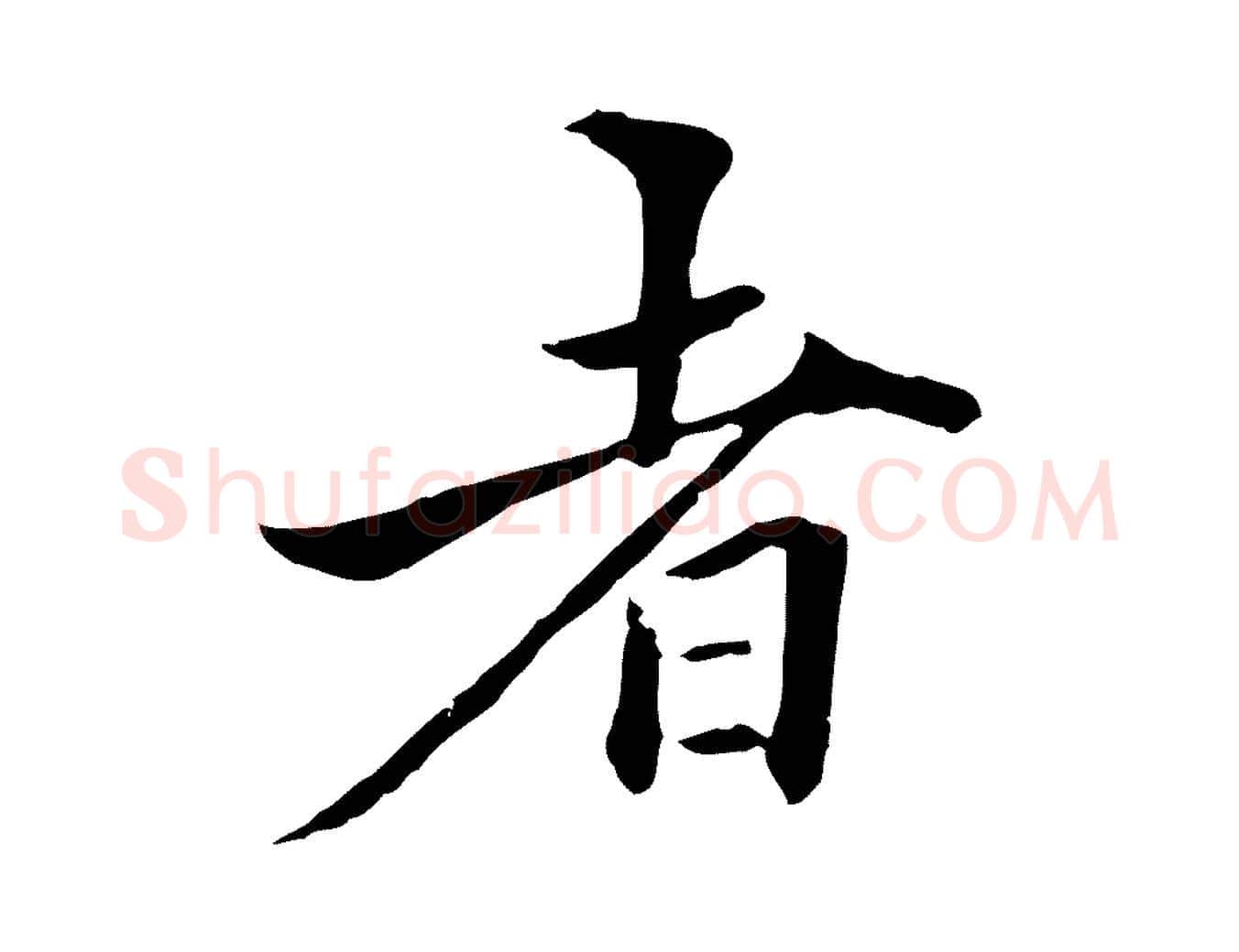 者毛笔行楷写法,摘自明代方孝孺跋游目帖