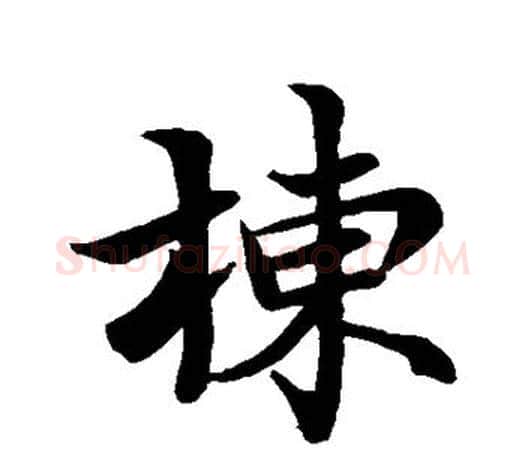 栋字赵孟頫毛笔行书写法,摘自赵孟頫毛笔行书作品