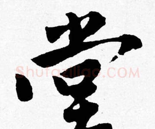 堂字唐寅毛笔行书书法写法,摘自唐寅毛笔行书书法作品
