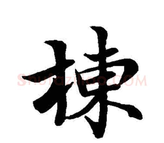 棟字赵孟頫毛笔行书写法,摘自赵孟頫毛笔行书作品