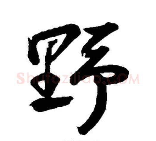 野字苏轼毛笔行书书法写法,摘自苏轼毛笔行书书法作品